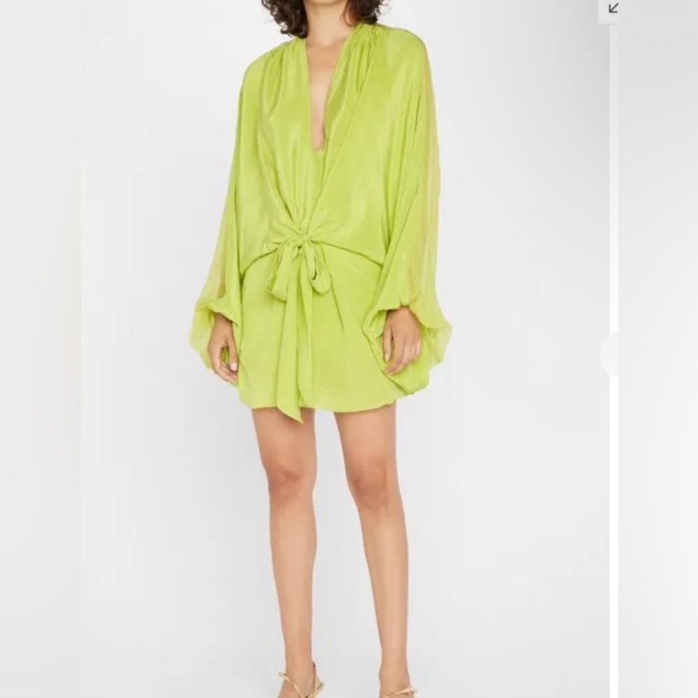 AZEEZA Calla Balloon-Sleeve Mini Wrap Dress - Picture 4 of 4